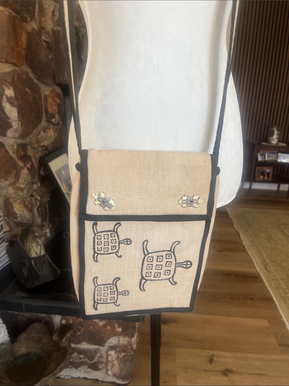 🌿 Venus Imports Turtle Boho Crossbody Purse | Handmade in Nepal | 100% Cotton